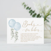 Blue Balloon Eucalyptus Boeken voor Twin Baby Boys Informatiekaartje (Staand voorkant)