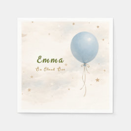 Blue Balloon First Birthday Paper Napkins Servet
