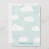 Blue Balloon First Birthday Photo Invitation Kaart (Achterkant)