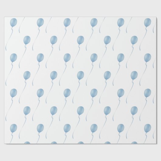 Blue balloon Gift Wrapping Cadeaupapier  (Vlak)