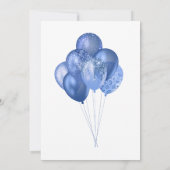 Blue Balloon Glitter Verjaardag Kaart