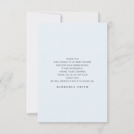 Blue Balloon Greenery Baby shower Hartelijk dank Bedankkaart (Achterkant)