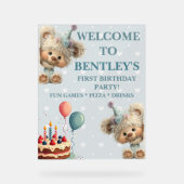 Blue Balloon Hedgehogs Celebration Acryl Bord (Voorkant)