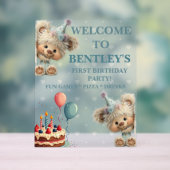 Blue Balloon Hedgehogs Celebration Acryl Bord (Neutraal)