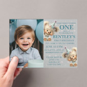 Blue Balloon Hedgehogs Celebration Acryl Uitnodigingen (Insitu (Draagbaar))