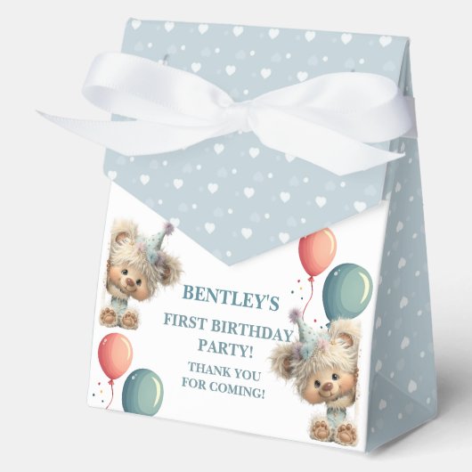 Blue Balloon Hedgehogs Celebration Bedankdoosjes (Voorkant)