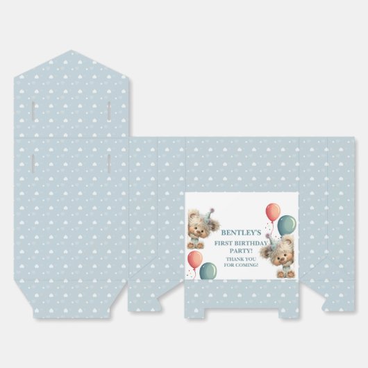 Blue Balloon Hedgehogs Celebration Bedankdoosjes (Ongevouwen)