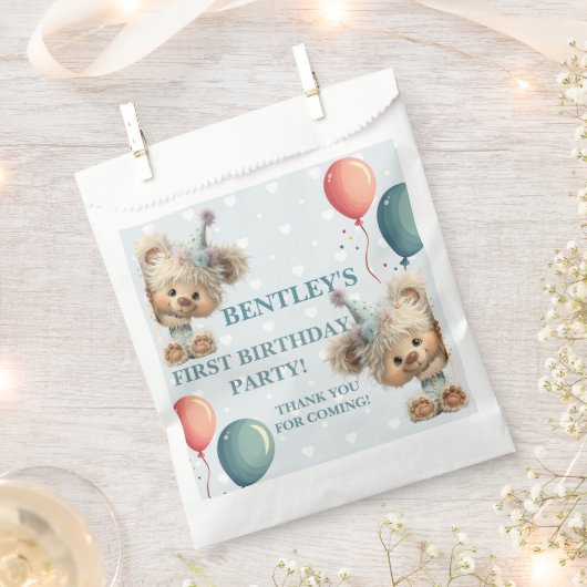 Blue Balloon Hedgehogs Celebration Bedankzakje (Geknipt)