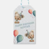 Blue Balloon Hedgehogs Celebration Cadeaulabel (Voorkant)