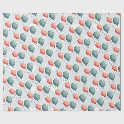 Blue Balloon Hedgehogs Celebration Cadeaupapier (Vlak)