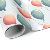 Blue Balloon Hedgehogs Celebration Cadeaupapier (Rol Hoek)