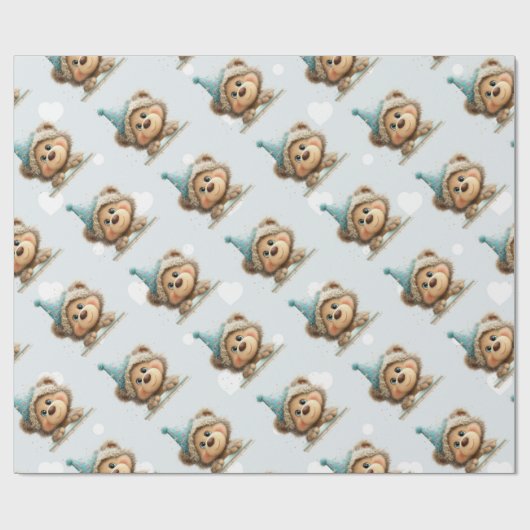 Blue Balloon Hedgehogs Celebration Cadeaupapier (Vlak)