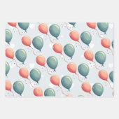 Blue Balloon Hedgehogs Celebration Inpakpapier Vel (Voorkant)