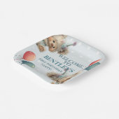 Blue Balloon Hedgehogs Celebration Papieren Bordje (Gebogen)