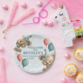 Blue Balloon Hedgehogs Celebration Papieren Bordje (Feest)