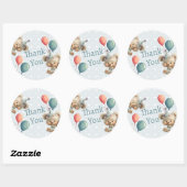 Blue Balloon Hedgehogs Celebration Ronde Sticker (Vel)