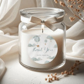 Blue Balloon Magic Gold Glitter Eerste Verjaardag  Ronde Sticker