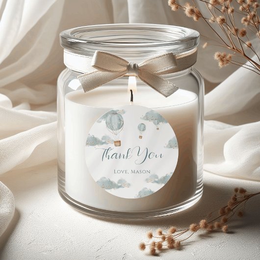 Blue Balloon Magic Gold Glitter Eerste Verjaardag  Ronde Sticker