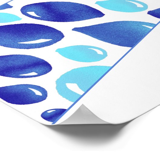 Blue Balloon Pattern Boy Baby shower Welkomstteken Poster (Hoek)