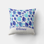 Blue Balloon Pattern Boy Name Kinder Decor Kussen (Achterkant)
