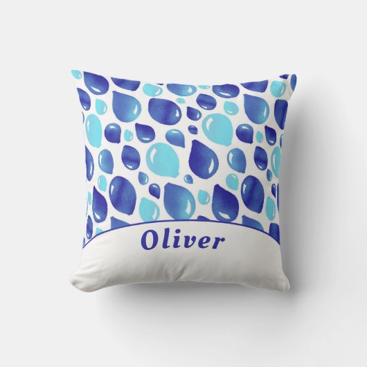 Blue Balloon Pattern Boy Name Kinder Decor Kussen (Voorkant)