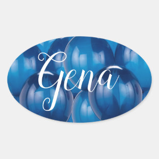 Blue Balloon Stickers en Envelope Seals Sjabloon