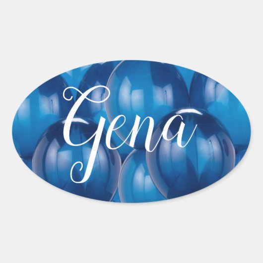 Blue Balloon Stickers en Envelope Seals Sjabloon (Voorkant)