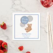 Blue Balloon Teddy Bear Baby shower Napkins Servet (Insitu)