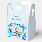 Blue Balloon Teddy Bear Vliegtuig Jongen Baby show Bedankdoosjes (Geopend)