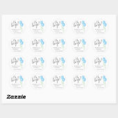 Blue Balloon Twins Couples Baby shower Ronde Sticker (Vel)