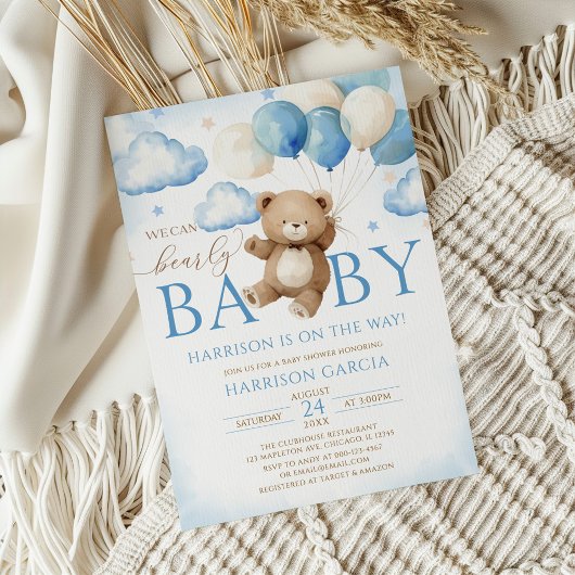 Blue Balloon We kunnen nauwelijks wachten op Baby  Kaart