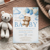 Blue Balloon We kunnen nauwelijks wachten op Baby  Kaart