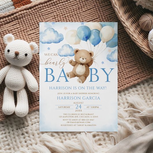 Blue Balloon We kunnen nauwelijks wachten op Baby Kaart