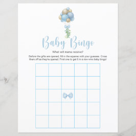 Blue Balloons Baby shower Bingo spel