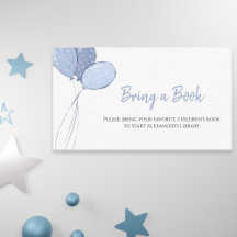 Blue Balloons Baby shower Breng een boek