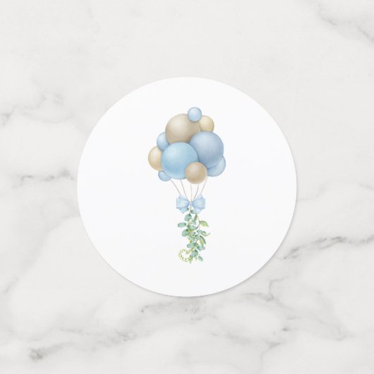 Blue Balloons Baby shower Confetti (Kleine voorkant)
