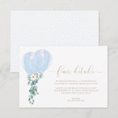 Blue Balloons Baby shower Finer Details Kaart (Voorkant / Achterkant)
