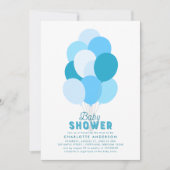 Blue Balloons Baby shower Invitation Kaart (Voorkant)