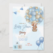 Blue Balloons Baby shower Kaart (Voorkant)