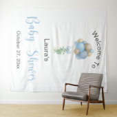 Blue Balloons Baby shower Wandkleed (In Situ (horizontaal))