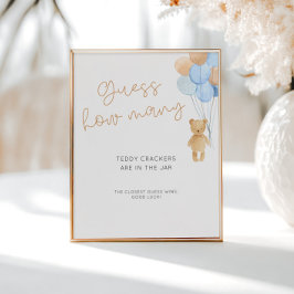 Blue Balloons Beer raad eens hoeveel Poster