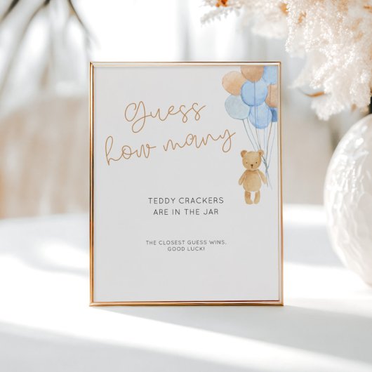 Blue Balloons Beer raad eens hoeveel Poster