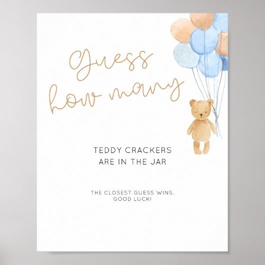 Blue Balloons Beer raad eens hoeveel Poster (Voorkant)