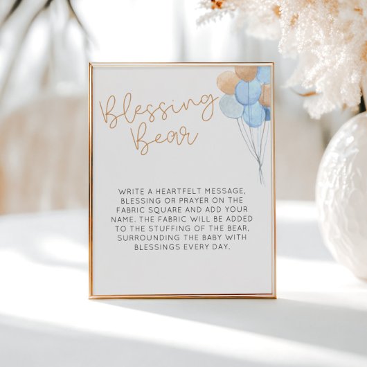 Blue Balloons Blessing Beer Poster