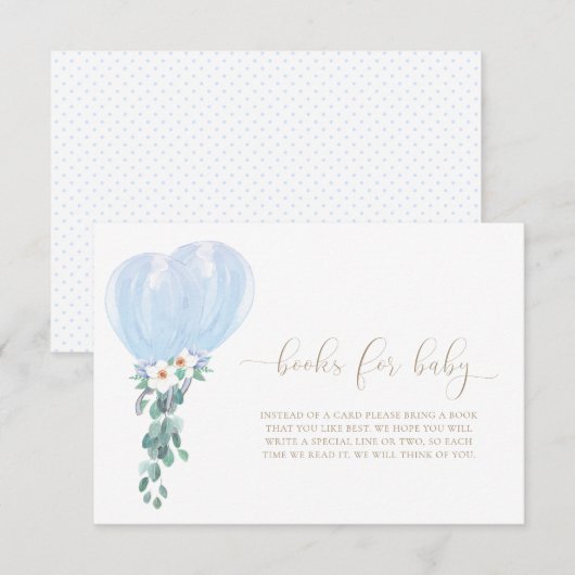 Blue Balloons Boeken voor baby aanvraagkaart Kaart (Voorkant / Achterkant)