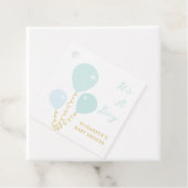 Blue Balloons Boy Baby Shower Bedankjes Labels (In situ)