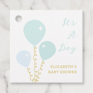 Blue Balloons Boy Baby Shower Bedankjes Labels