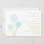 Blue Balloons Boy Baby Shower Kaart (Voorkant)