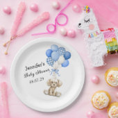 Blue Balloons Boy Baby shower Papier Bord (Feest)