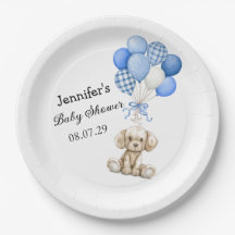 Blue Balloons Boy Baby shower Papier Bord